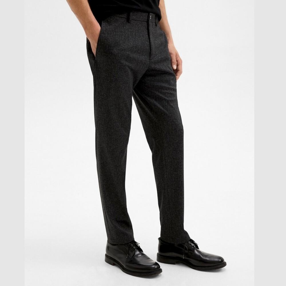 THEORY Zaine Sw St Chino Flannel Slim Straight Dress Pants Dark Gray Work Office